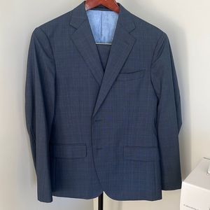 Custom Suit. 42S jacket. 34W/30L. Super 120s. Slate Blue Prince of Wales check